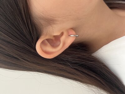 گوشواره حلقه اى  نقره اى 