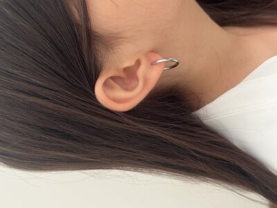 گوشواره حلقه اى نقره اى 