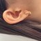 گوشواره حلقه اى طلايى طرح مشبك