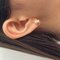 گوشواره حلقه اى طلايى طرح هندسى 