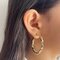 گوشواره حلقه اى با مربع طلايى
