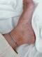 پابند آويزدار طرح دايره نقره اى 