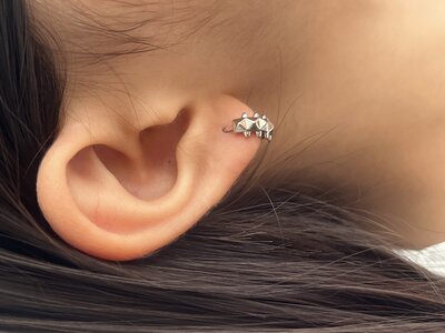 گوشواره حلقه اى نقره اى