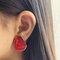 گوشواره استيل هندسى قرمز